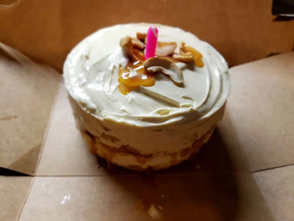 Caramel Cashew Frozen Custard Cake